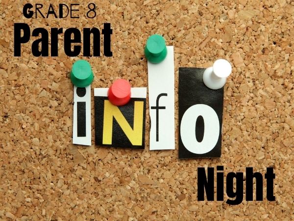 Grade 8 Parent Info Night